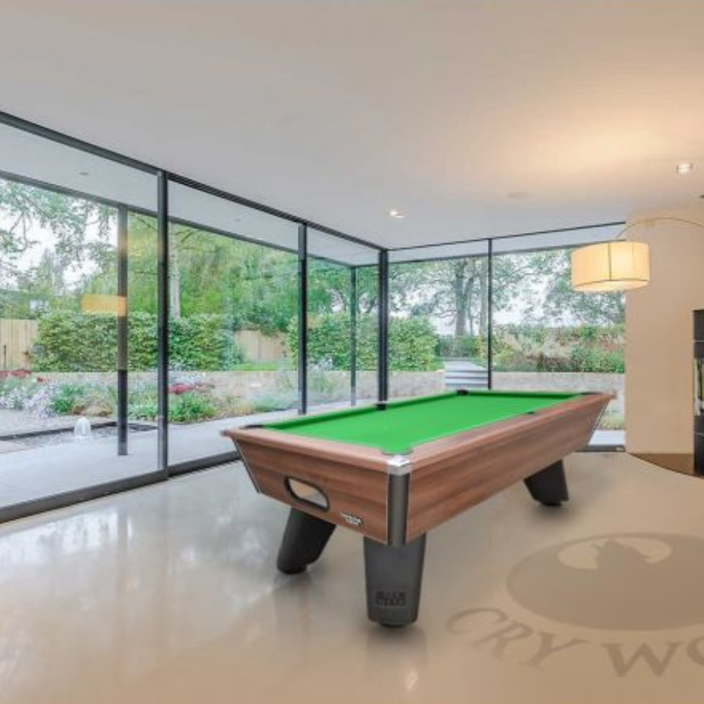 Cry Wolf Indoor Slate Bed Pool Table Dark Walnut