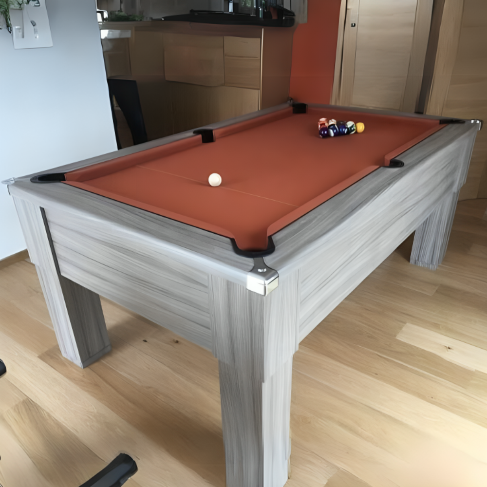 Cry Wolf Square Leg Slate Bed Pool Table Driftwood