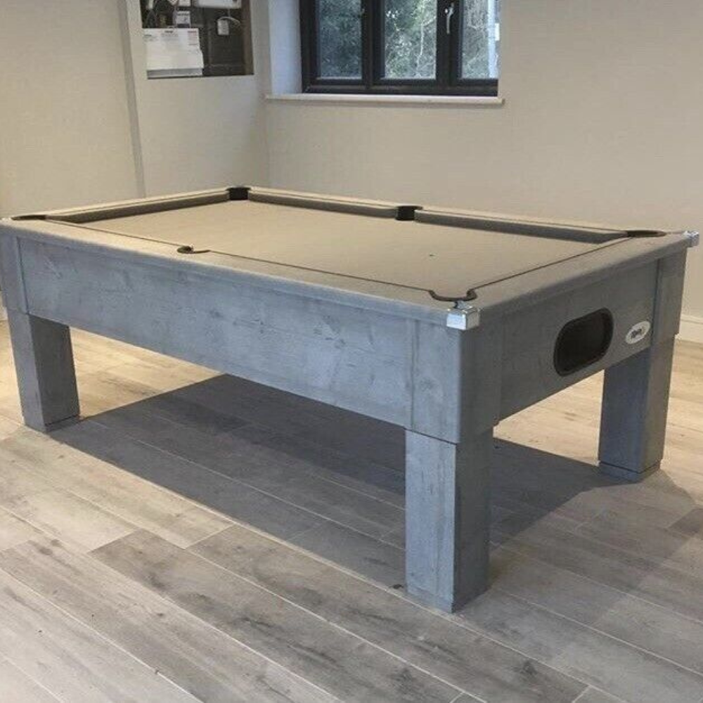 Cry Wolf Square Leg Slate Bed Pool Table Urban Grey
