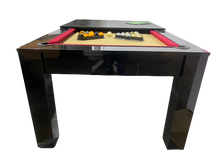 Load image into Gallery viewer, EX Showroom 6&#39; Gloss Black Rosetta English Pool Dining Table by SUPERPOOL.