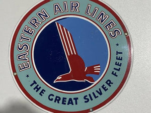 Eastern Airlines Advertising Sign - 28cm Diameter Reproduction Porcelain Sign