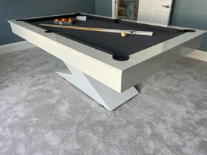 Gloss White LIGHTNING Pool Diner Table by Superpool UK