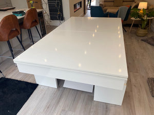 Gloss White LIGHTNING Pool Diner Table by Superpool UK