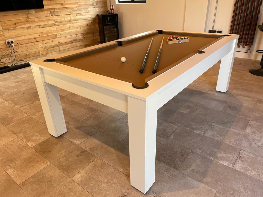 Satin White Rosetta English Pool Dining Table by SUPERPOOL