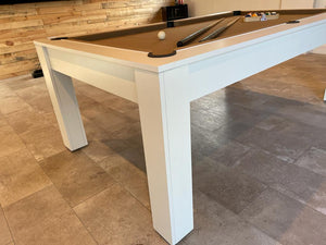Satin White Rosetta English Pool Dining Table by SUPERPOOL.