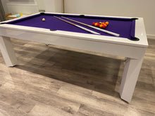 Load image into Gallery viewer, The Gloss White Diamond English Pool Dining Table by SUPERPOOL.