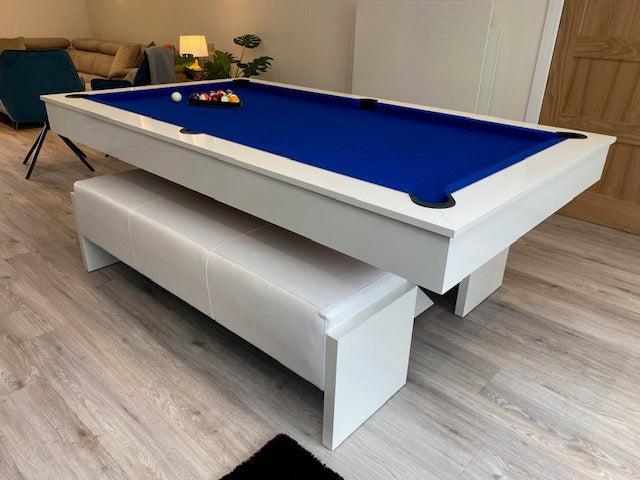 Gloss White LIGHTNING Pool Diner Table by Superpool UK