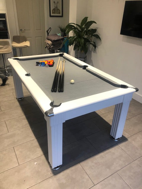 **IN STOCK** Supreme 6' WHITE Traditional Pool Dining Pool Table.