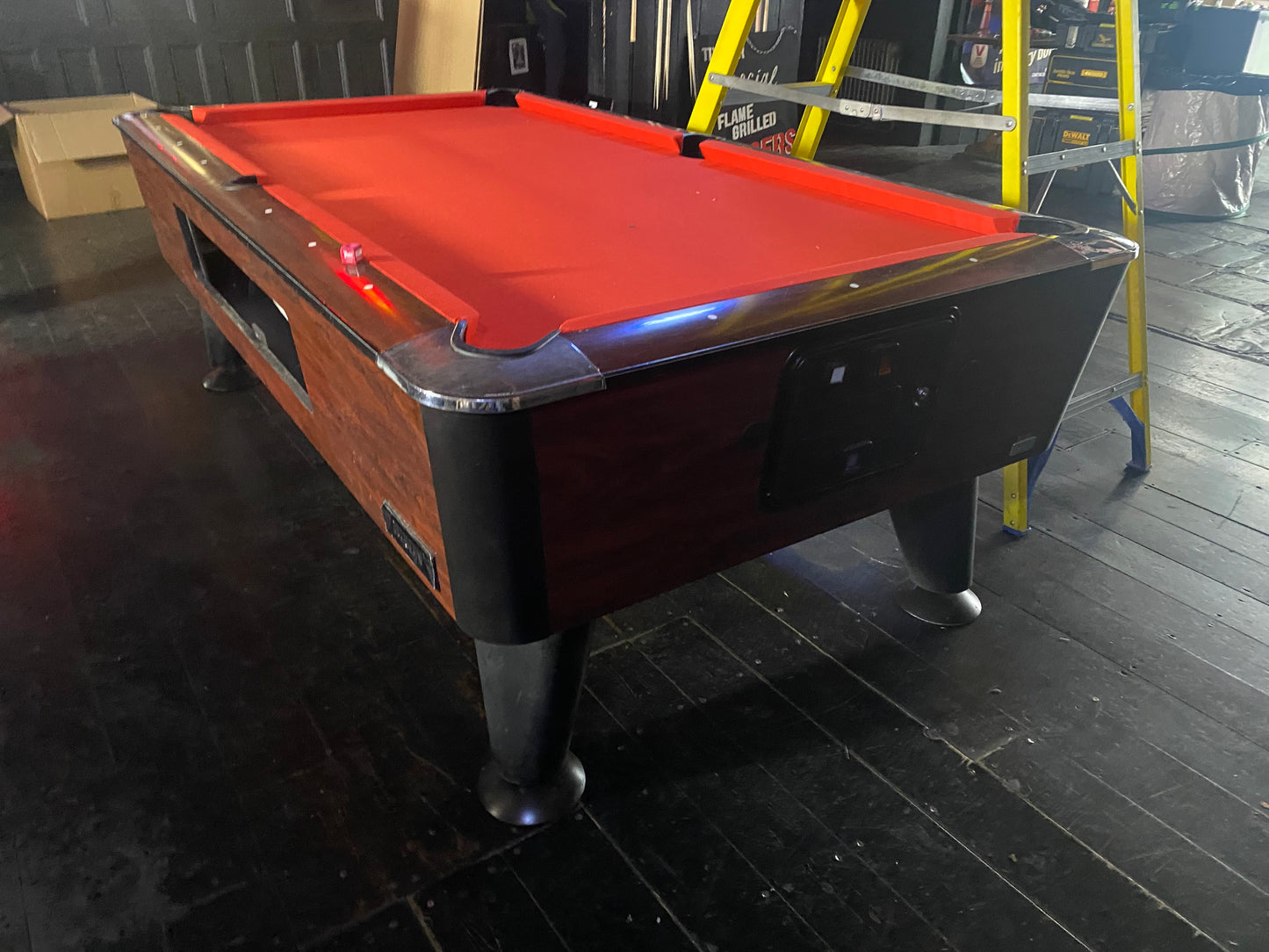 SAM Bison 7' x 4' Dark Walnut Finish Reconditioned American Pool Table