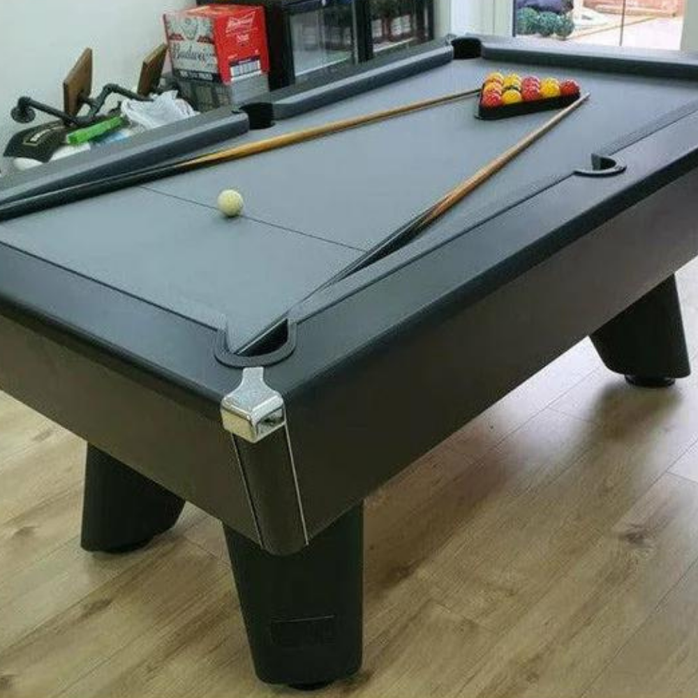 Cry Wolf Indoor Slate Bed Pool Table Black