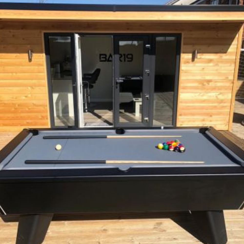 Cry Wolf Outdoor Slate Bed Pool Table Black