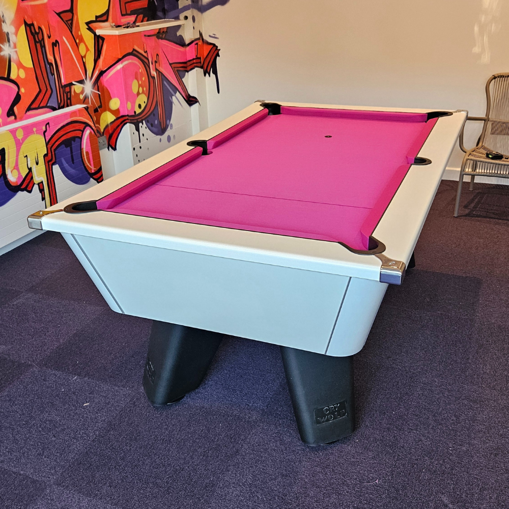 Cry Wolf Indoor Slate Bed Pool Table White