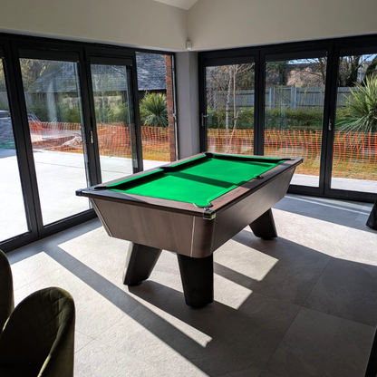 Cry Wolf Indoor Slate Bed Pool Table Dark Walnut