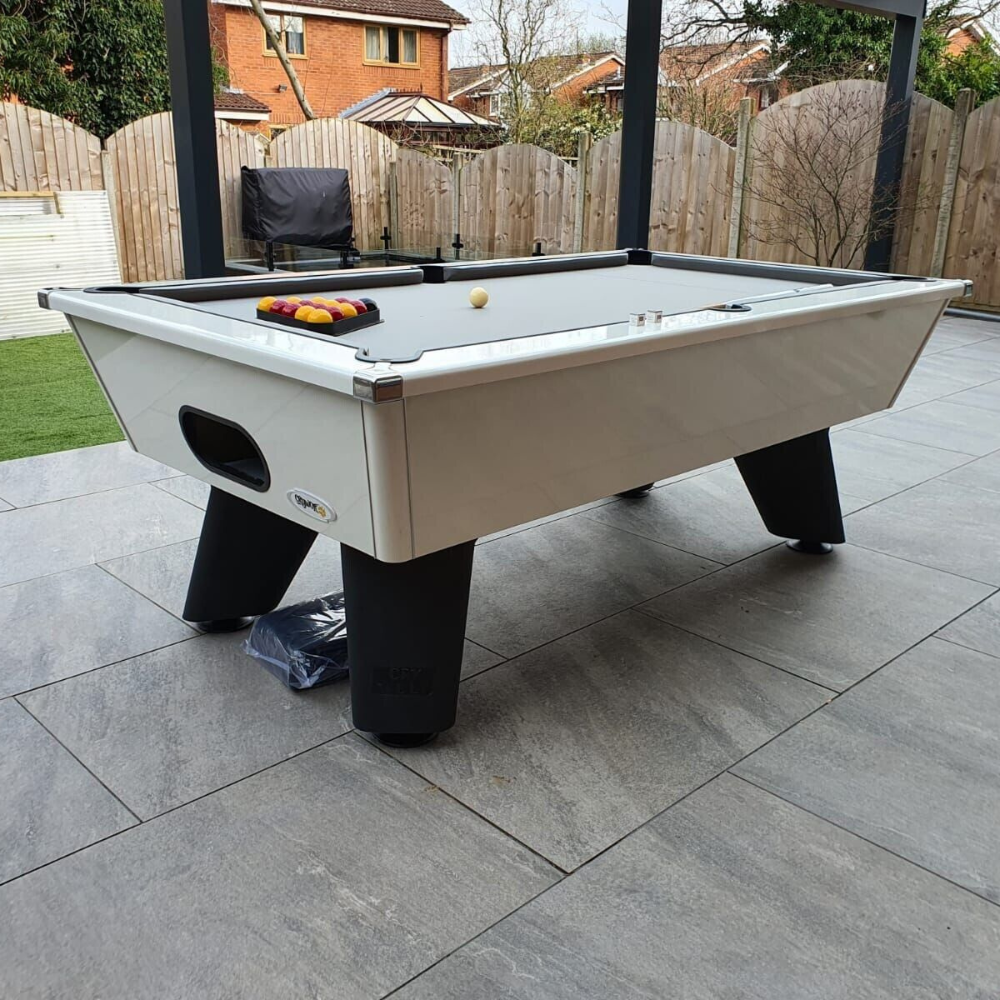 Cry Wolf Outdoor Slate Bed Pool Table White