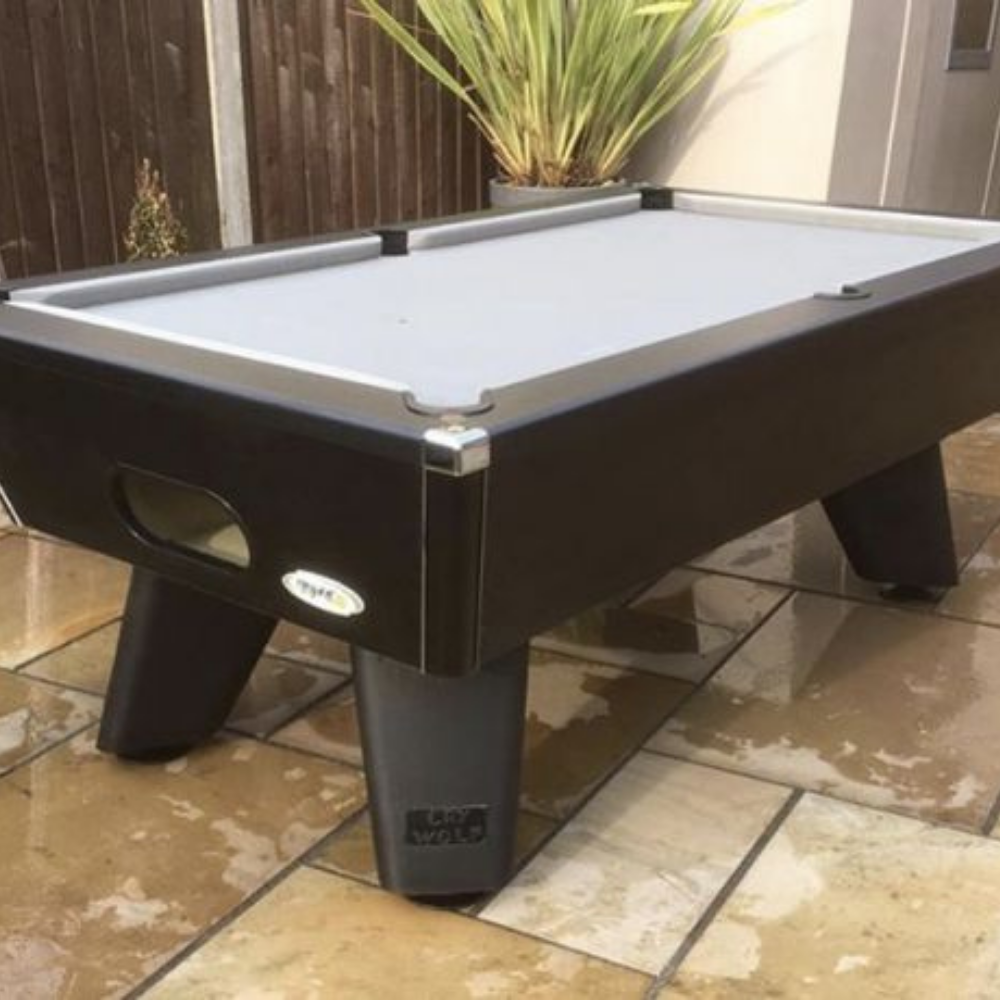 Cry Wolf Outdoor Slate Bed Pool Table Black