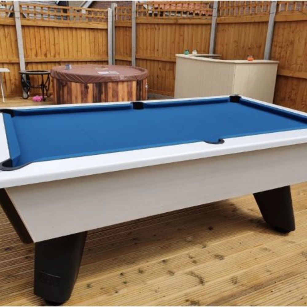 Cry Wolf Outdoor Slate Bed Pool Table White