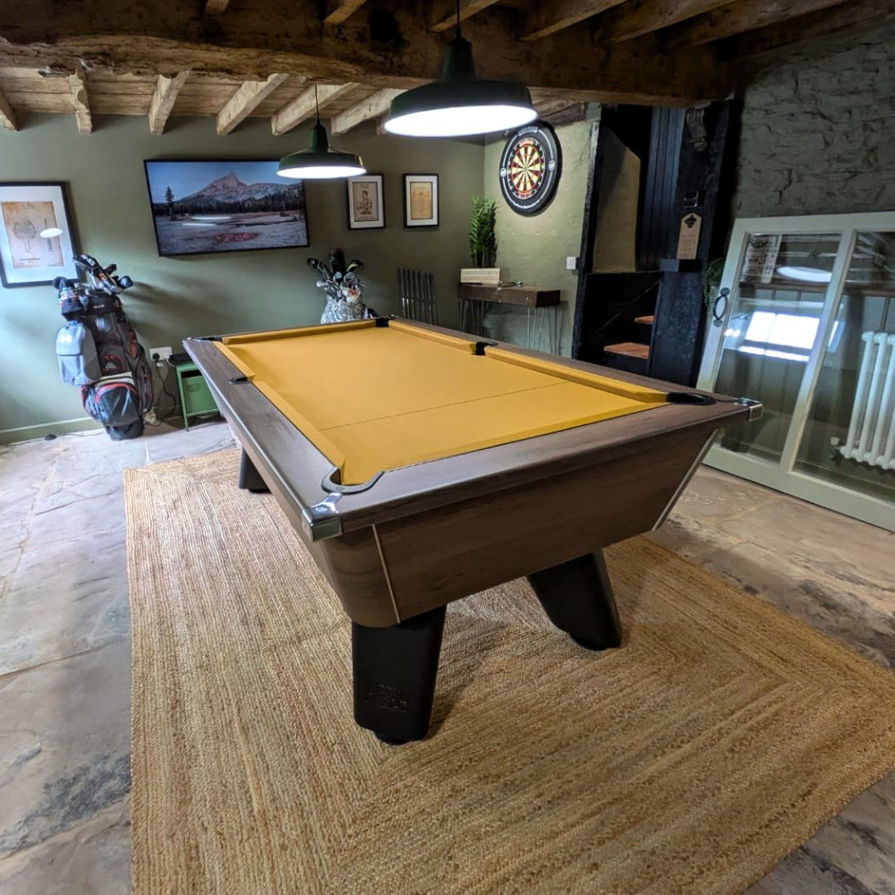 Cry Wolf Indoor Slate Bed Pool Table Dark Walnut