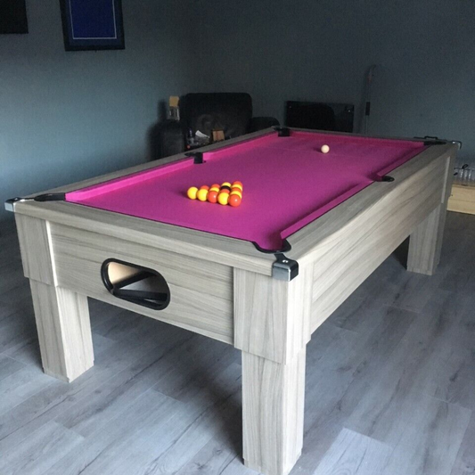 Cry Wolf Square Leg Slate Bed Pool Table Driftwood