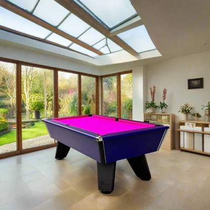 Cry Wolf Indoor Slate Bed Pool Table Midnight Blue