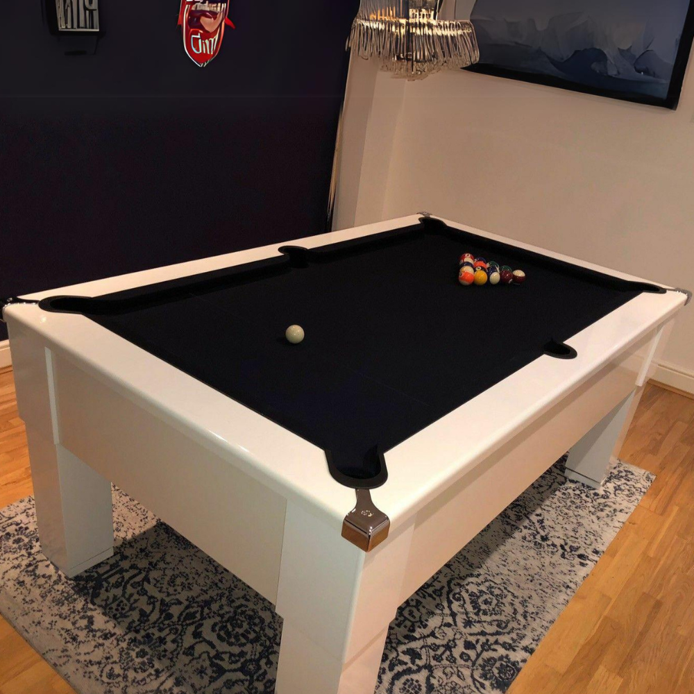 Cry Wolf Square Leg Slate Bed Pool Table White