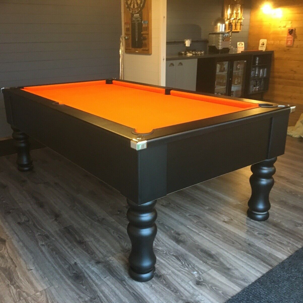 Cry Wolf Turned Leg Slate Bed Pool Table Black