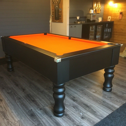 Cry Wolf Turned Leg Slate Bed Pool Table Black