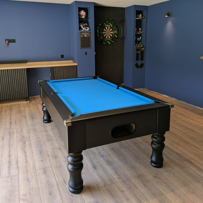 Cry Wolf Turned Leg Slate Bed Pool Table Black