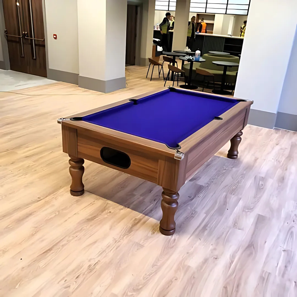 Cry Wolf Turned Leg Slate Bed Pool Table Dark Walnut