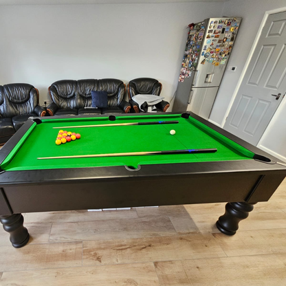 Cry Wolf Turned Leg Slate Bed Pool Table Black