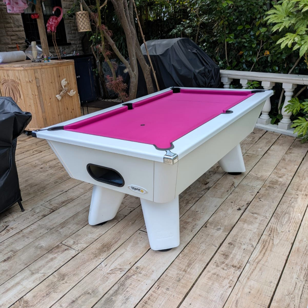 Cry Wolf Outdoor Slate Bed Pool Table White