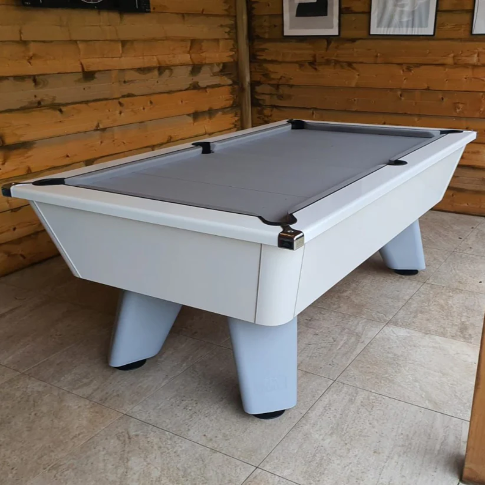 Cry Wolf Outdoor Slate Bed Pool Table White