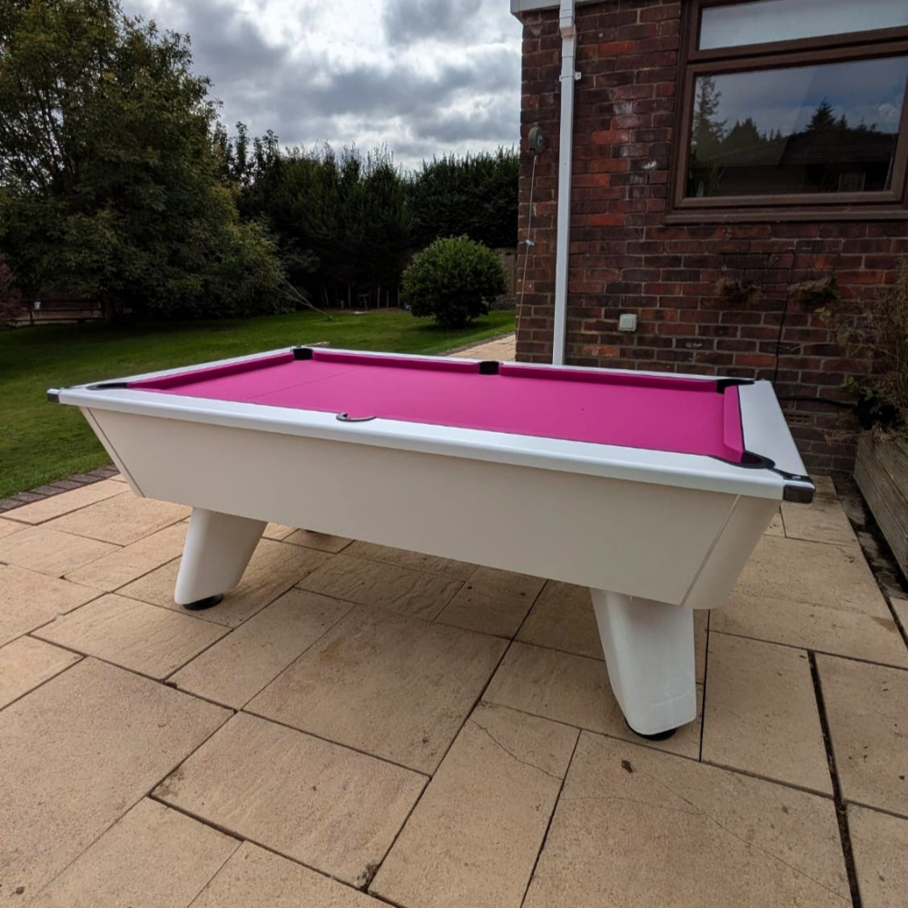Cry Wolf Outdoor Slate Bed Pool Table White