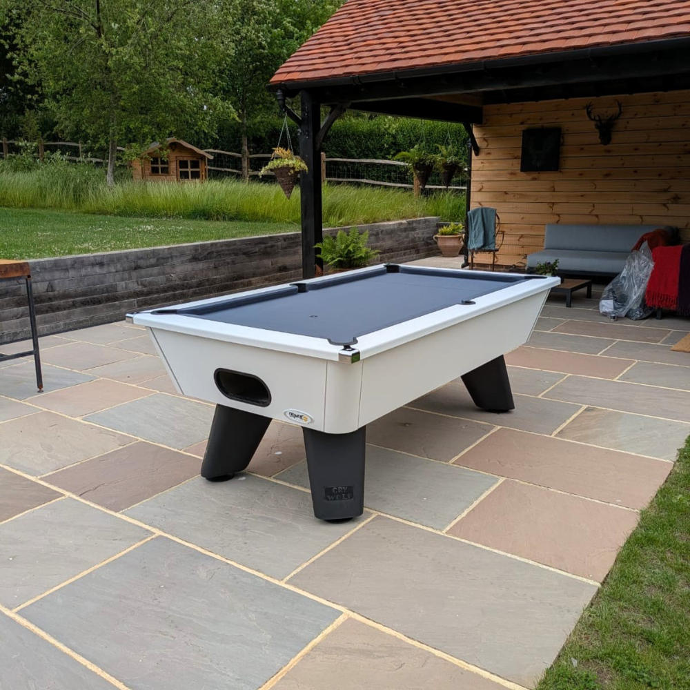 Cry Wolf Outdoor Slate Bed Pool Table White