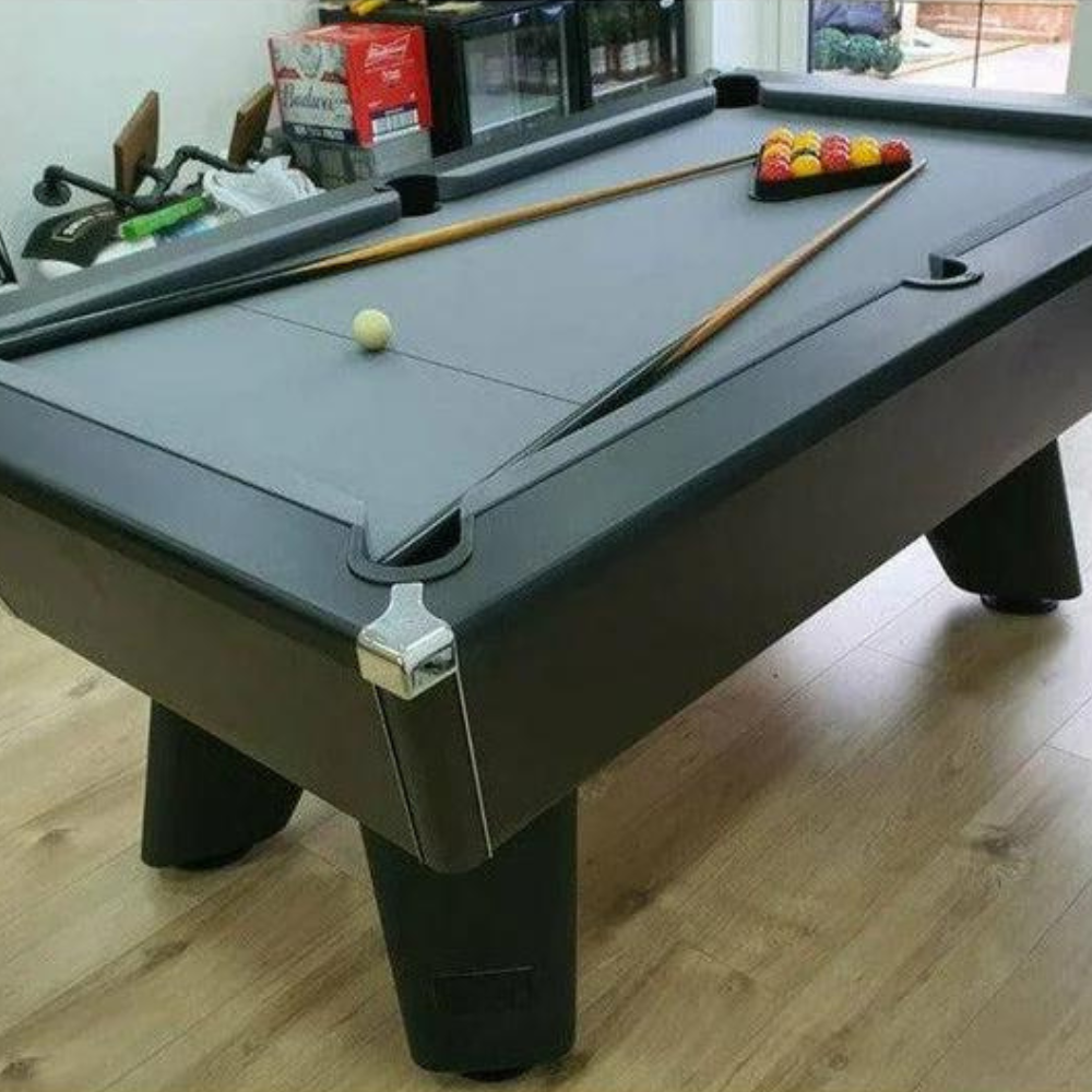 Cry Wolf Indoor Slate Bed Pool Table Black