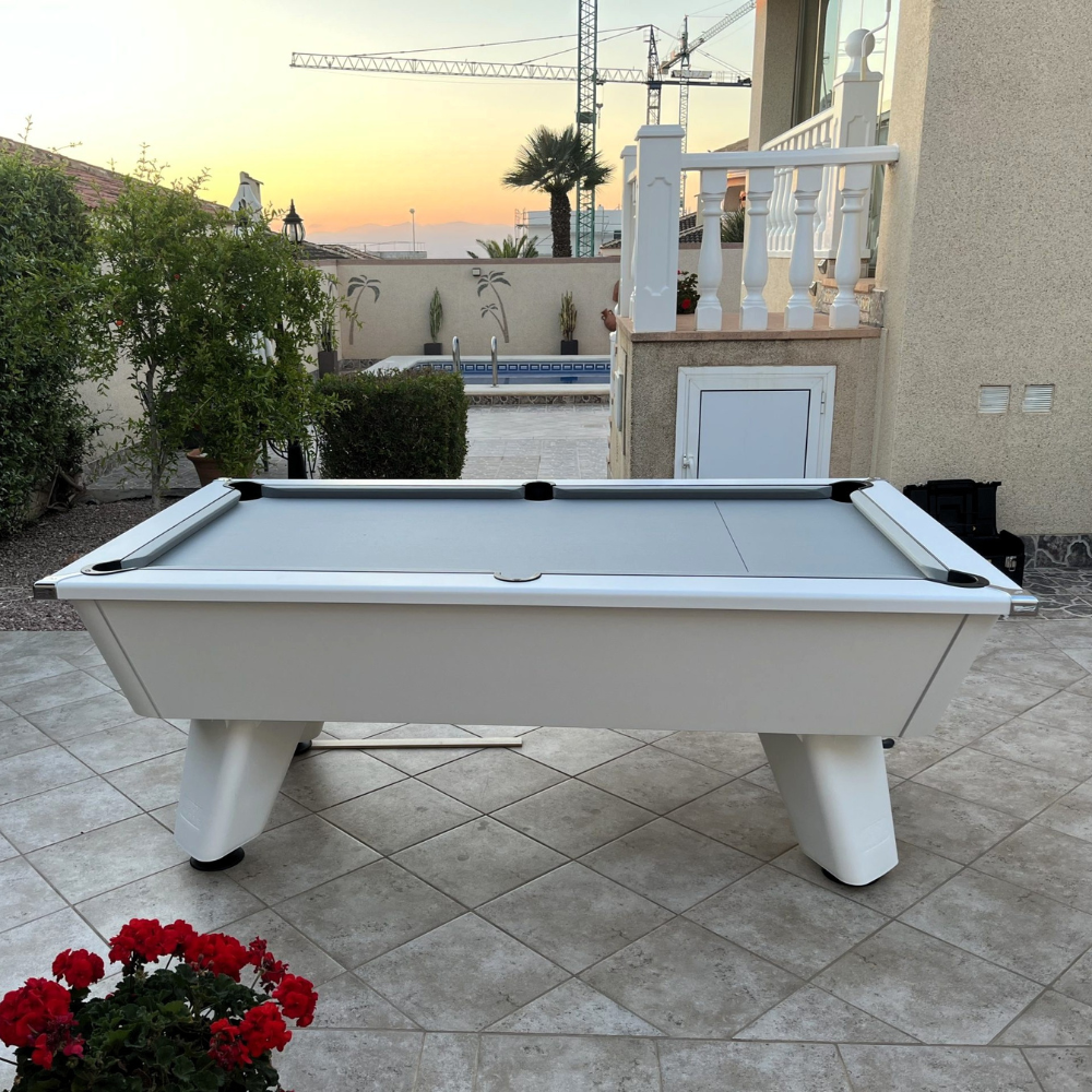 Cry Wolf Outdoor Slate Bed Pool Table White