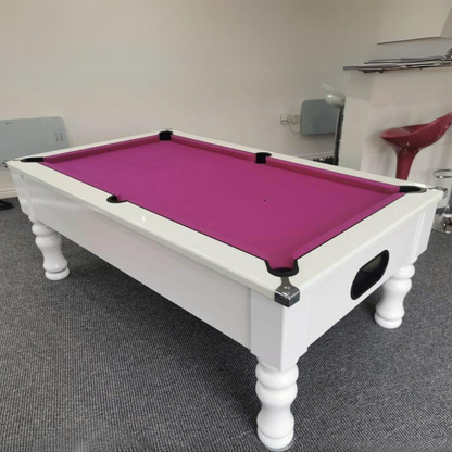 Cry Wolf Turned Leg Slate Bed Pool Table White