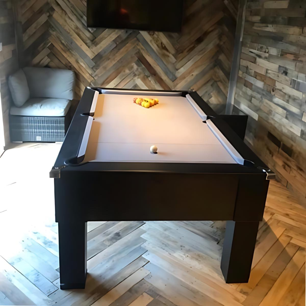 Cry Wolf Square Leg Slate Bed Pool Table Black