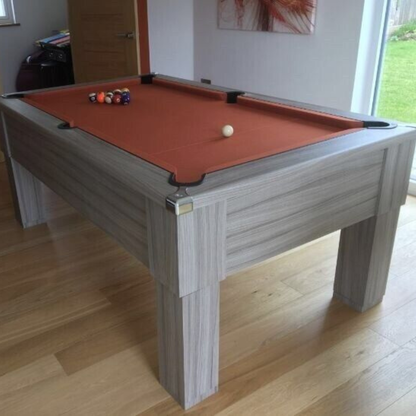 Cry Wolf Square Leg Slate Bed Pool Table Driftwood