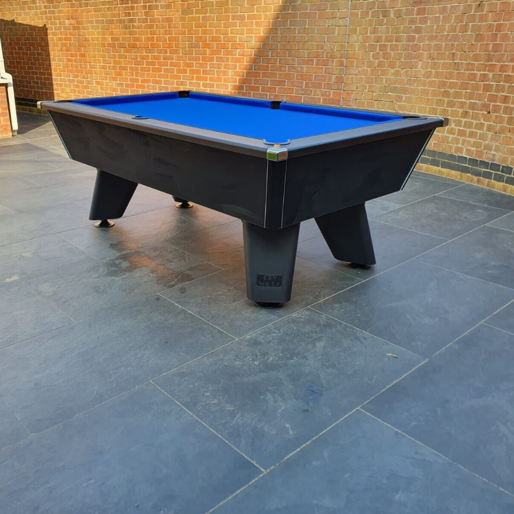 Cry Wolf Outdoor Slate Bed Pool Table Black