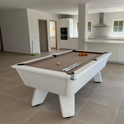 Cry Wolf Indoor Slate Bed Pool Table White