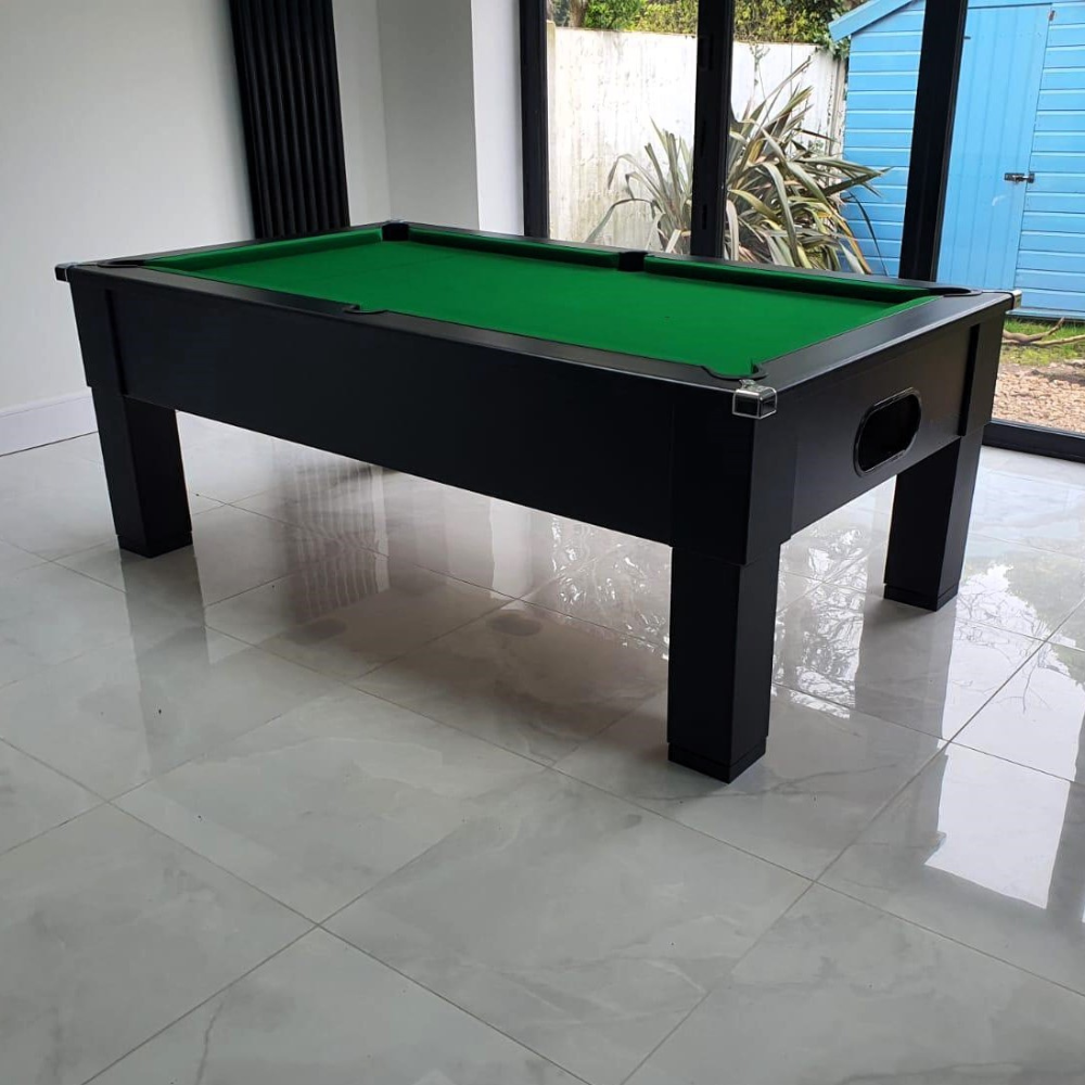 Cry Wolf Square Leg Slate Bed Pool Table Black
