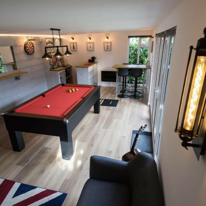 Cry Wolf Square Leg Slate Bed Pool Table Black