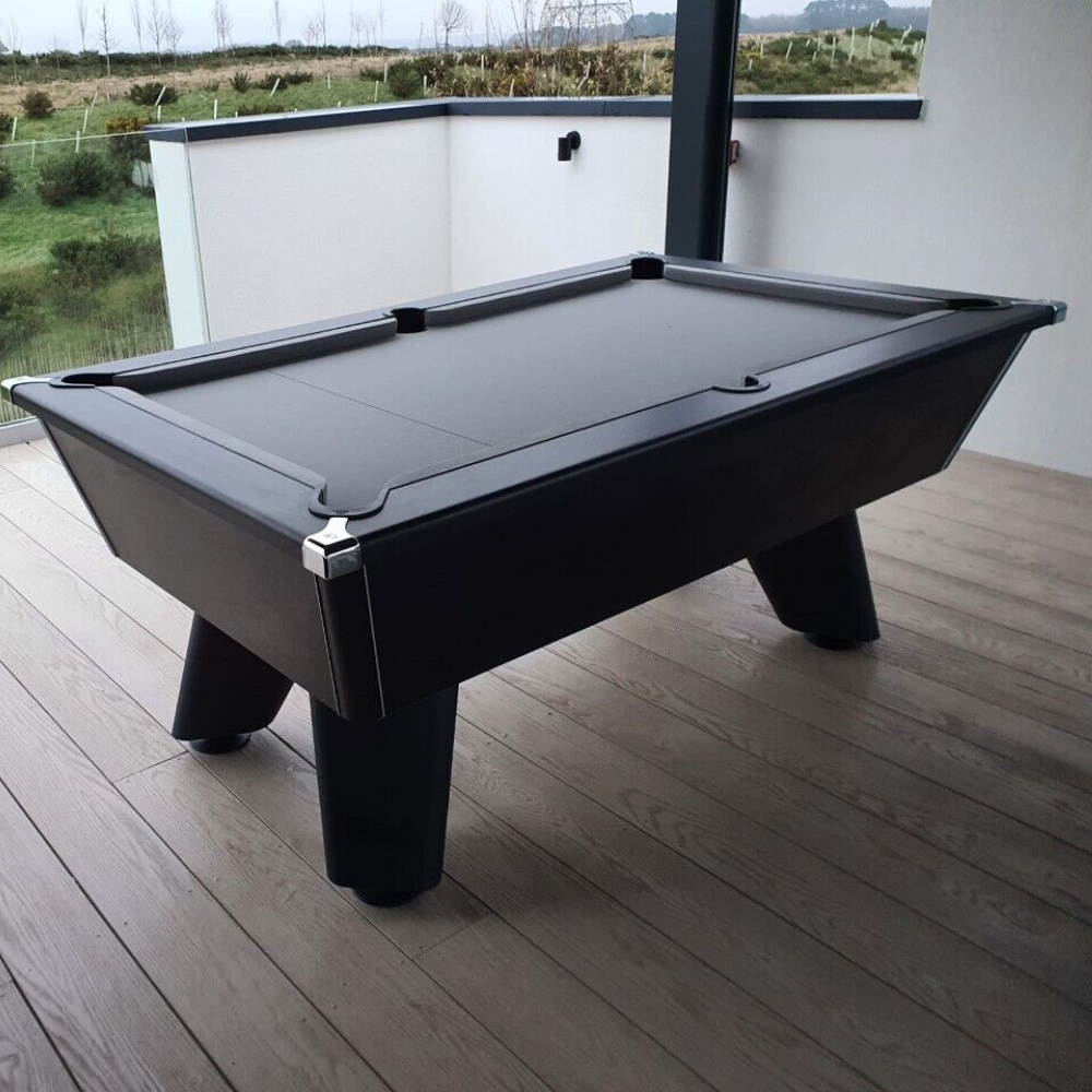 Cry Wolf Indoor Slate Bed Pool Table Black