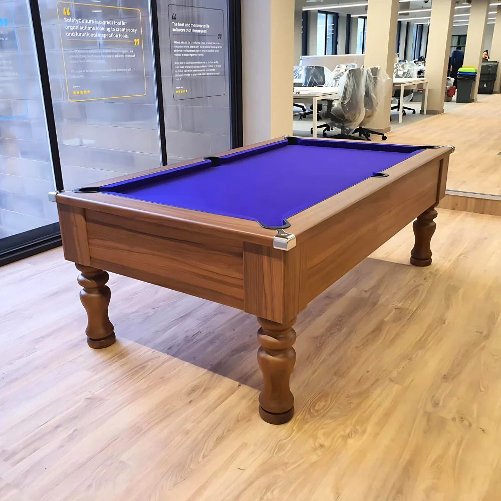 Cry Wolf Turned Leg Slate Bed Pool Table Dark Walnut