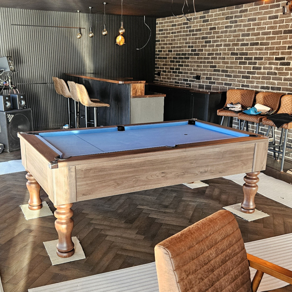 Cry Wolf Turned Leg Slate Bed Pool Table Walnut