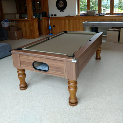 Cry Wolf Turned Leg Slate Bed Pool Table Dark Walnut