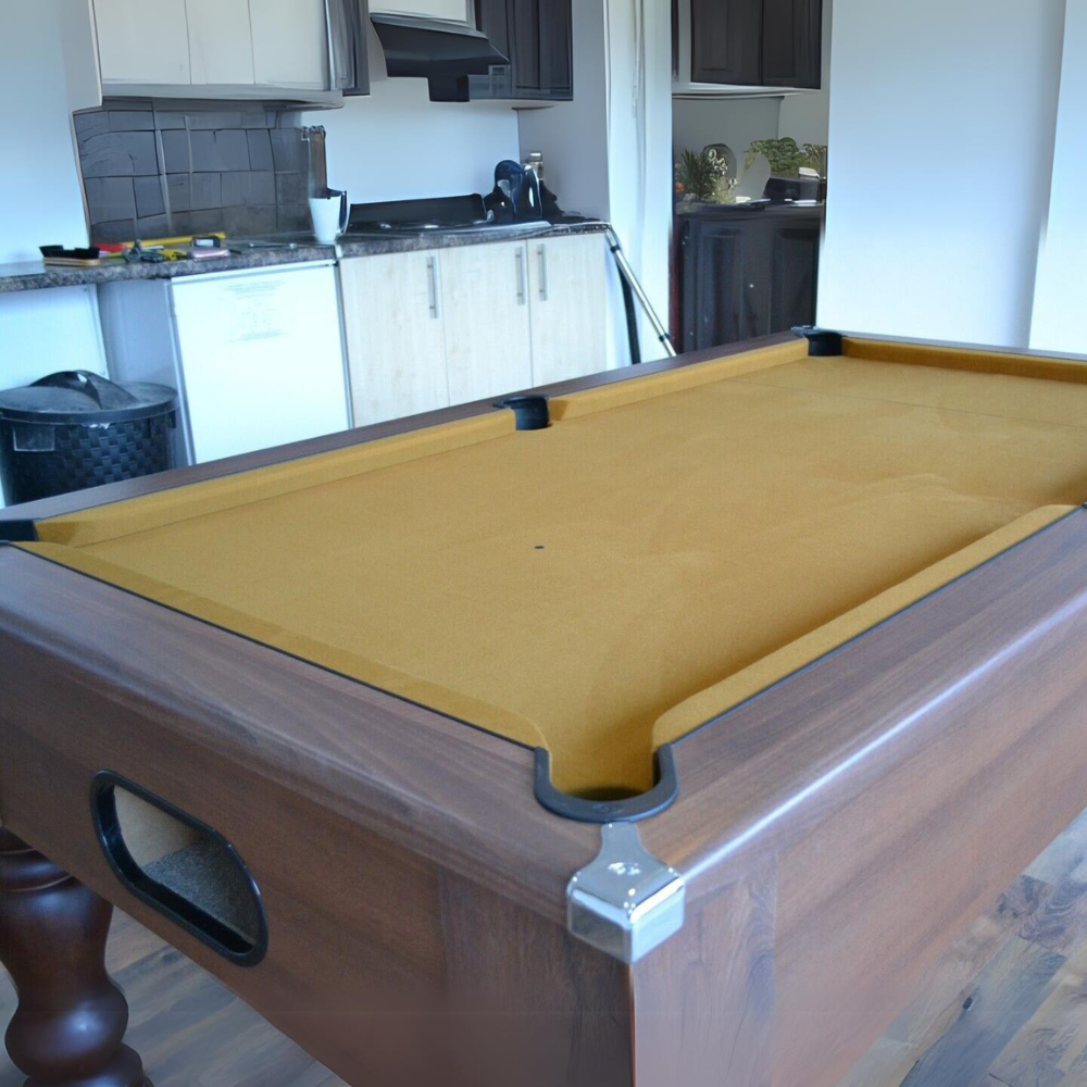 Cry Wolf Turned Leg Slate Bed Pool Table Dark Walnut