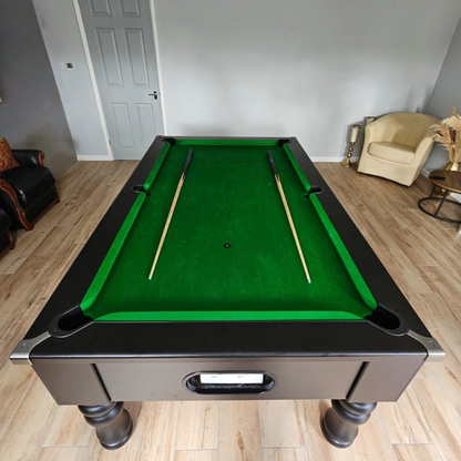 Cry Wolf Turned Leg Slate Bed Pool Table Black