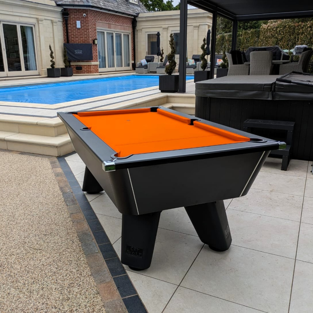 Cry Wolf Outdoor Slate Bed Pool Table Black