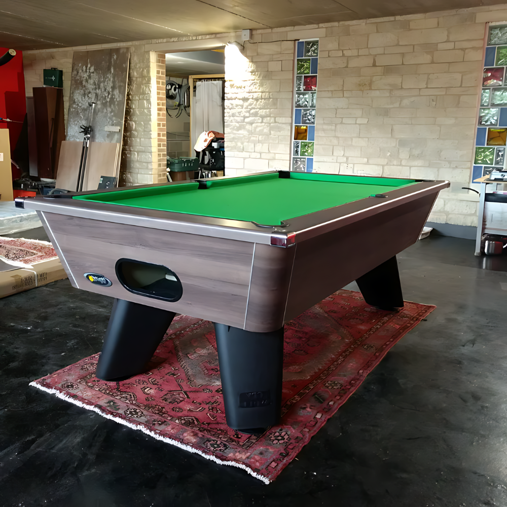 Cry Wolf Indoor Slate Bed Pool Table Dark Walnut